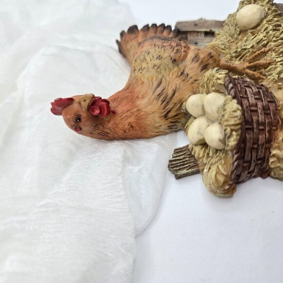 Farmhouse Hen with Eggs Figurine – Rustic Chicken Decor for Country Kitchen or C - Picture 5 of 7